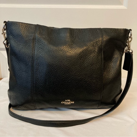 Coach Handbags - • COACH Black Leather Hobo Shoulder Bag Crossbody
